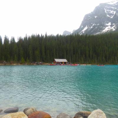 Alberta Canoeing On Lake Louise Banff Alberta