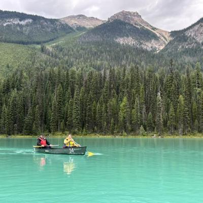 Emerald Lake Canoeing With Mountain