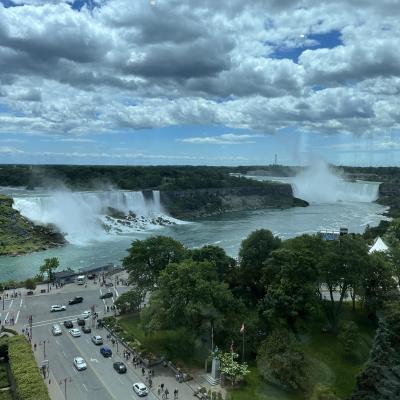 View From The Skylon Tower Looking Over The Falls Niagara Falls