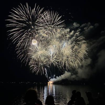 Fireworks Finale Over Water
